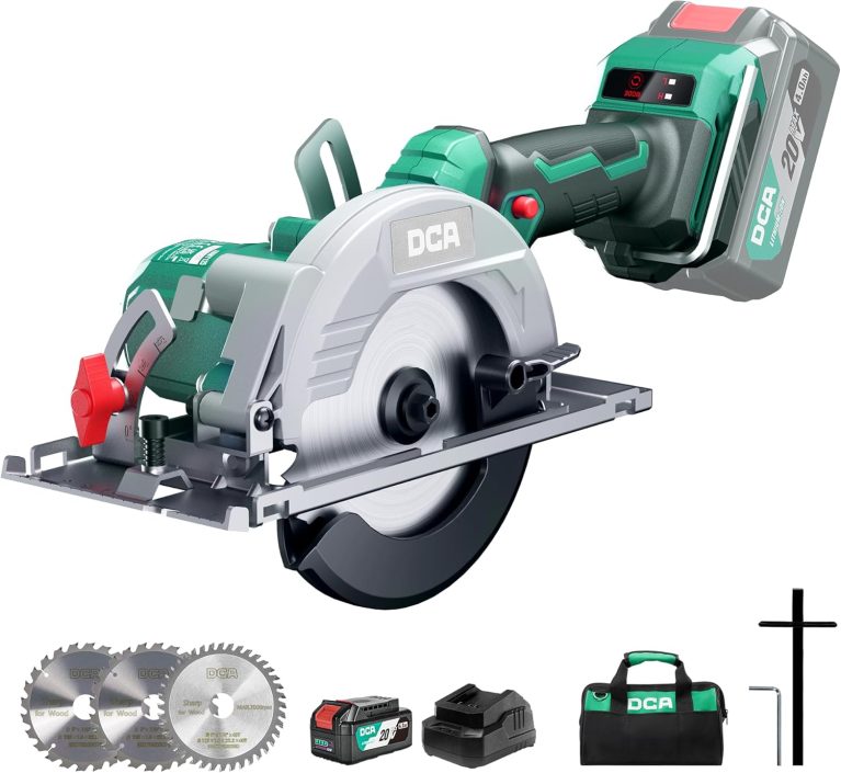 DCA Scie Circulaire Mini Sans Fil 20V, 2 Vitesses, Batterie 4,0Ah