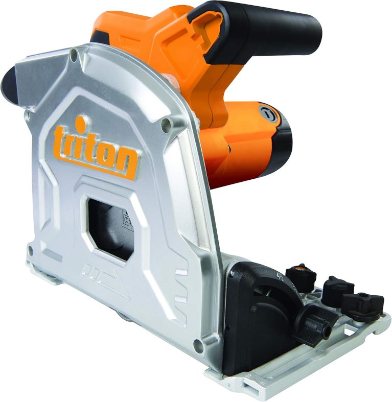 Triton TTS1400 Scie circulaire plongeante 1400W, lame 165mm 60 dents, angle de biseau 0-48 degrés, système anti-recul